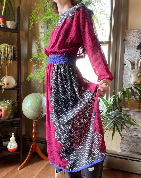 80s Geometric Diane Freis Dress