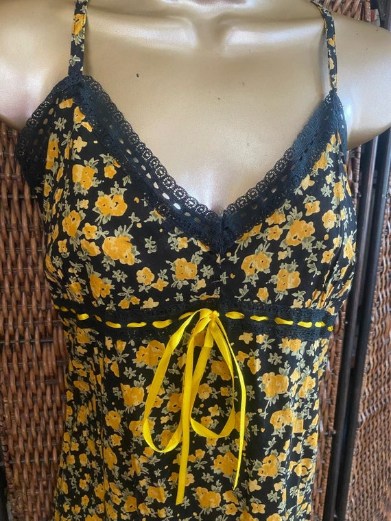 Size M//Vintage 90s Cotton Floral Sundress - image 4