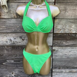 Size S//Vintage 90s Neon Green French Cut Bikini