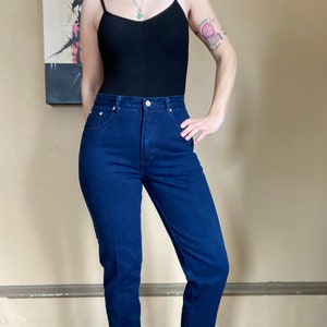80s High Waist Tapered Leg Indigo LA Blues Jeans