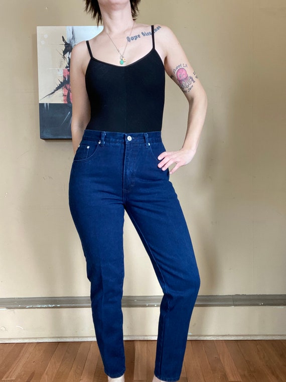 80s High Waist Tapered Leg Indigo LA Blues Jeans