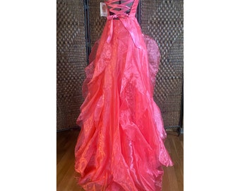 Size XS//NWT Deadstock Jessica McClintock for Gunne Sax Strapless Coral Evening Gown