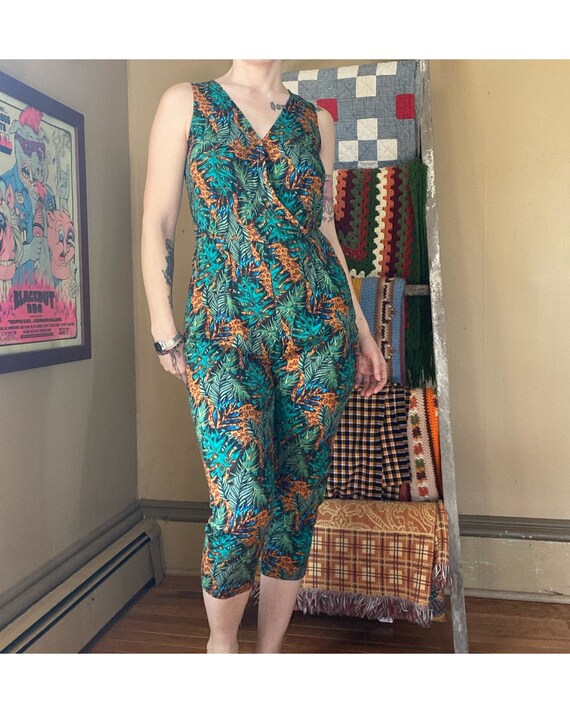 90s does 50s Rayon Jungle Jumpsuit - image 1