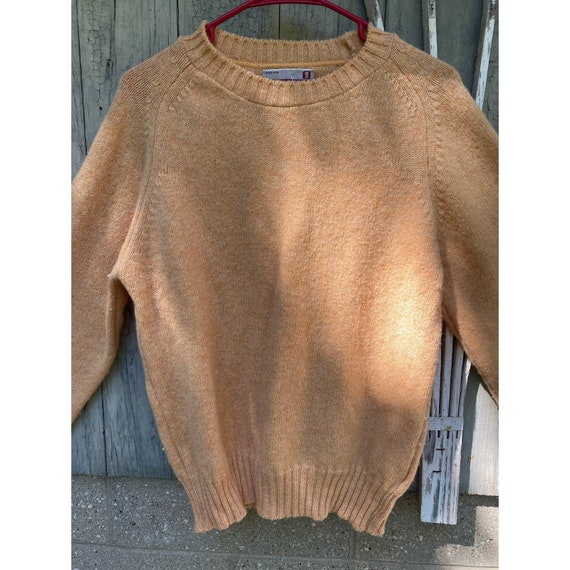 Size L//Vintage 80s 100% Peach Wool Sweater - image 3
