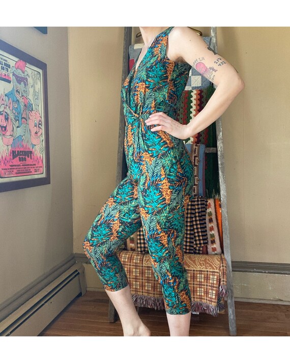 90s does 50s Rayon Jungle Jumpsuit - image 3