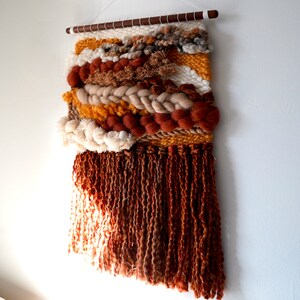 Cozy Woven Wall Hanging // Fall Colors Tapestry