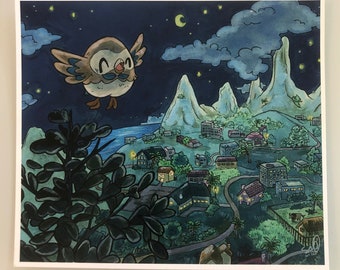 Rowlet in Alola print