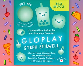 GLOPLAY Silly Snacks de Steph Stilwell, pegatinas de pared removibles que brillan en la oscuridad
