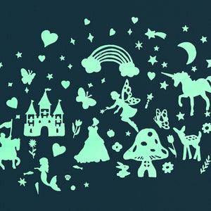 GLOPLAY "Fairy Tales" (78 stks/pak) verwijderbare muurstickers/glow-in-the-dark-stickers