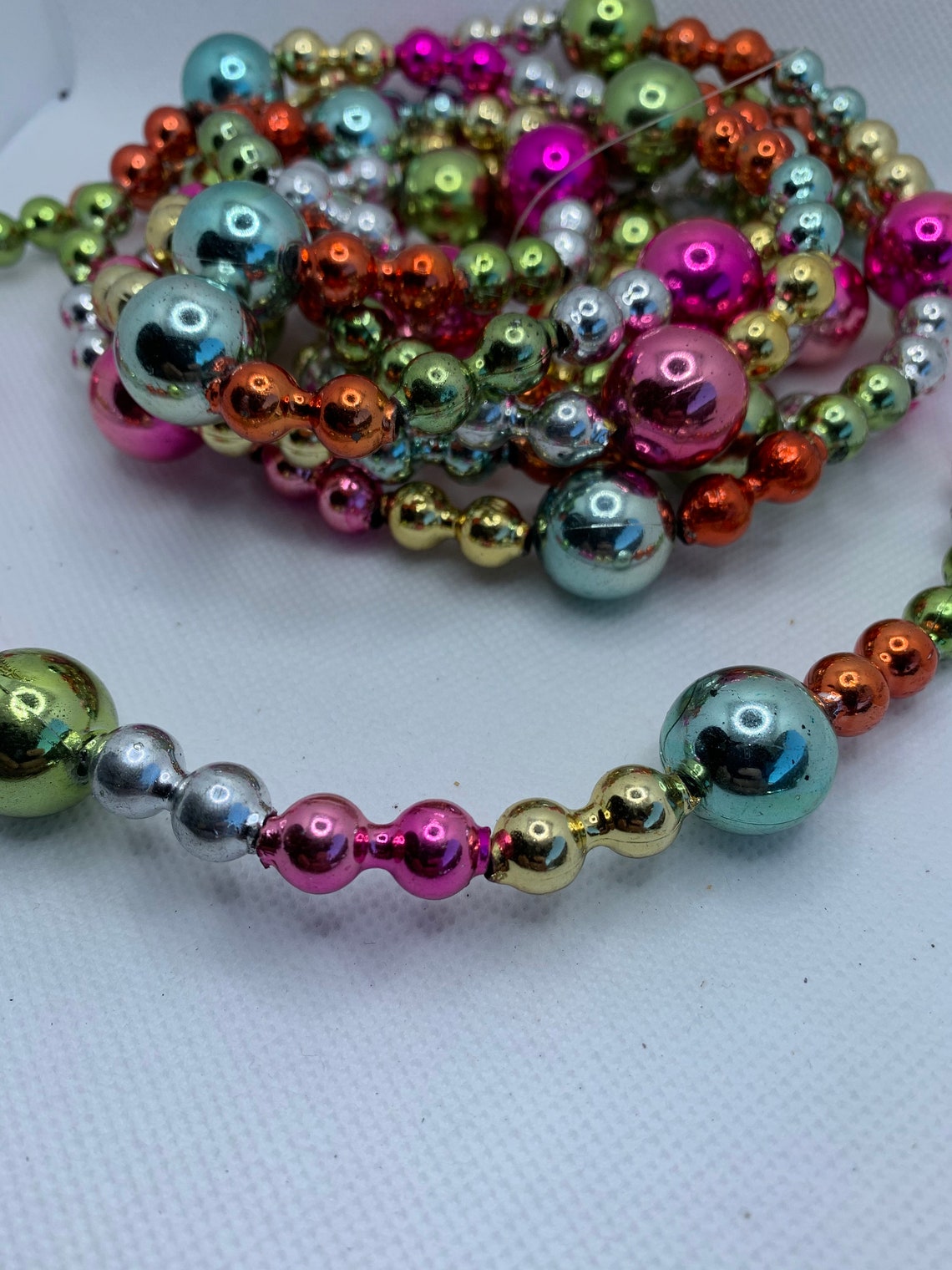 Faux Mercury Glass Bead Garland. Etsy