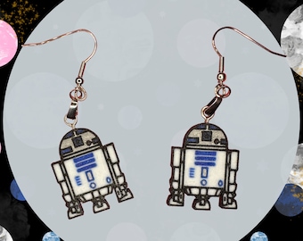 Disney inspired Star Wars R2D2 Droid Dangle Earring