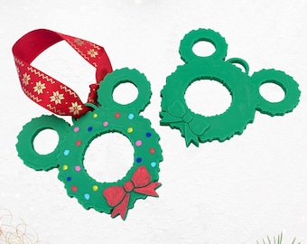 手描きのディズニークリスマスリース 3Dプリントオーナメント