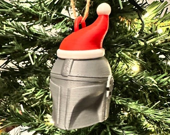 Star Wars Inspired Mandalorian Helmet Christmas Holiday Ornament