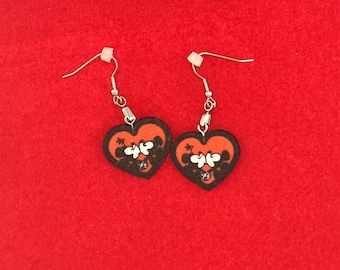 Disney inspirierte Mickey Mouse Minnie Mouse küssende Ohrringe