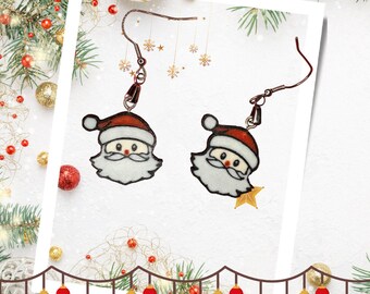 Santa Claus Christmas Holiday Dangle Earring