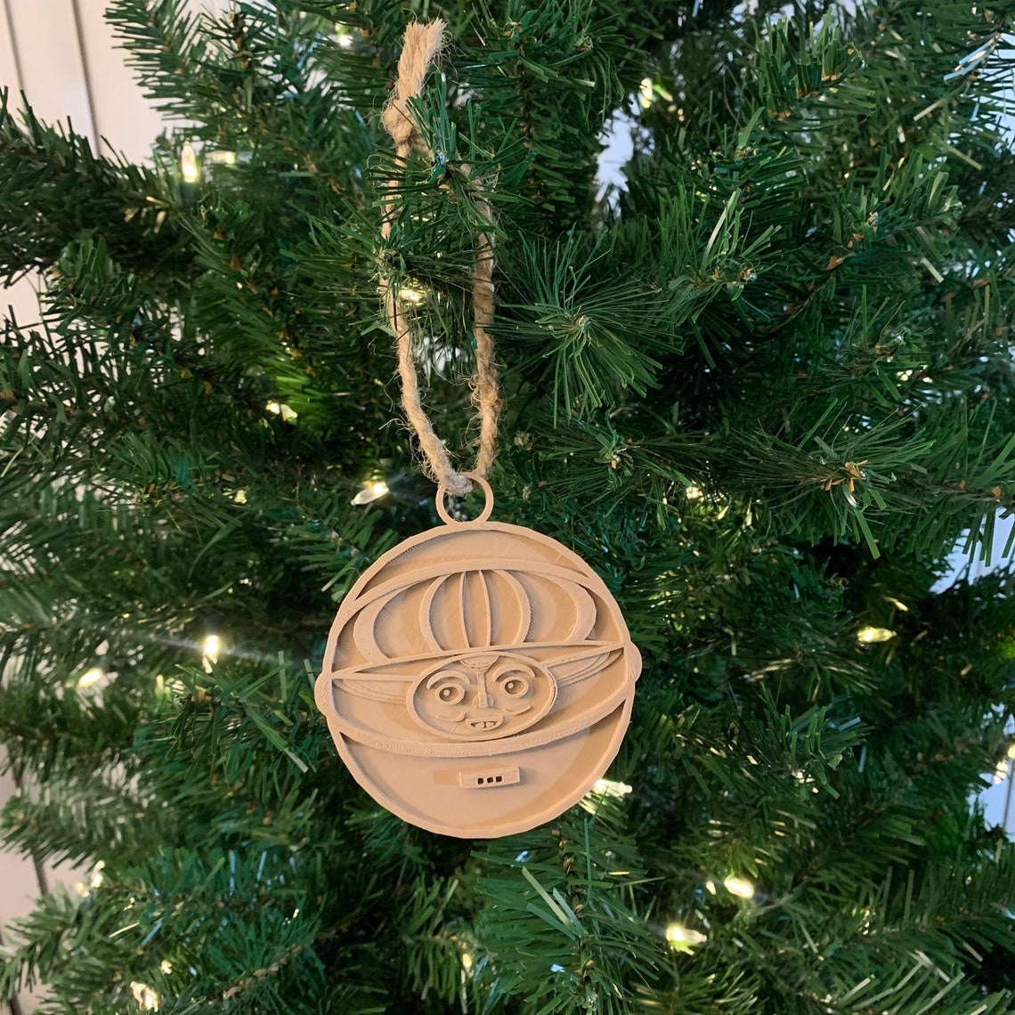 Tiki Grogu Baby Yoda The Child in Floating Crib Ornament Etsy