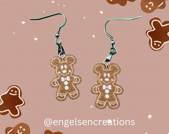 Christmas Disney Mickey Inspired Gingerbread Earrings