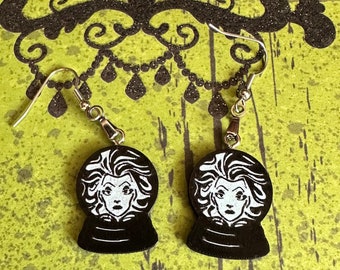 Disney Inspired Halloween Disneyland Haunted Mansion Madam Leota Crystal Ball Earrings