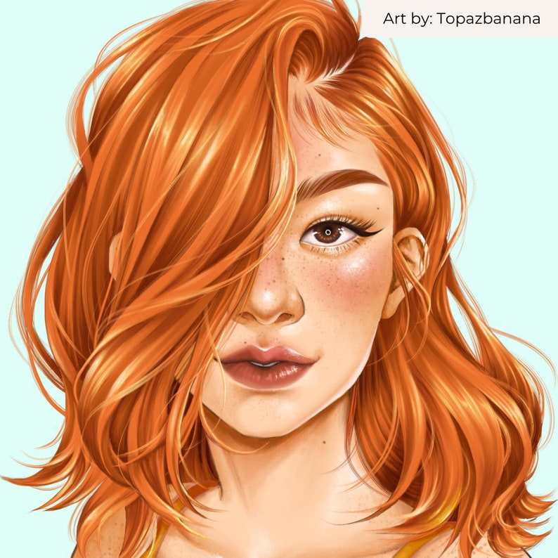 Procreate Straight Hair Brushes Anime Cartoon Digital Etsy