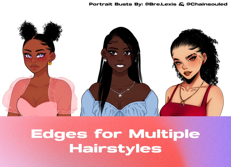 Procreate Laid Edge Baby Hair Brush Digital Drawing Anime Art Etsy