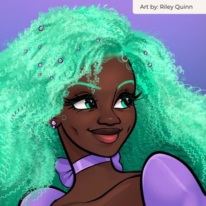 Vol 1 Premium Procreate Curl, Coil, Kinky, Wave and Loc Brushset African American Black Hair Texture Hair Digital Painting Anime Drawing 4C image 7