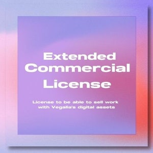 Extended Commercial License for By Vegalia&#39;s Digital Assets, Digital Brushes, Procreate, Clip Studio Paint, and Photoshop Brushes