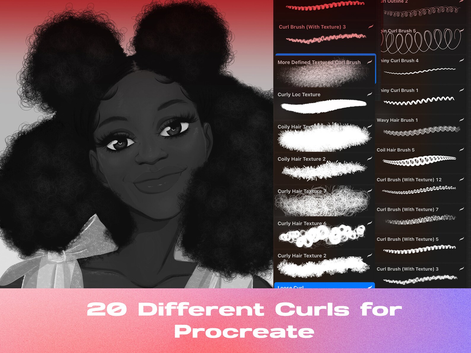 Deluxe Procreate Curl Coil Kinky Wave and Loc Brush African Etsy