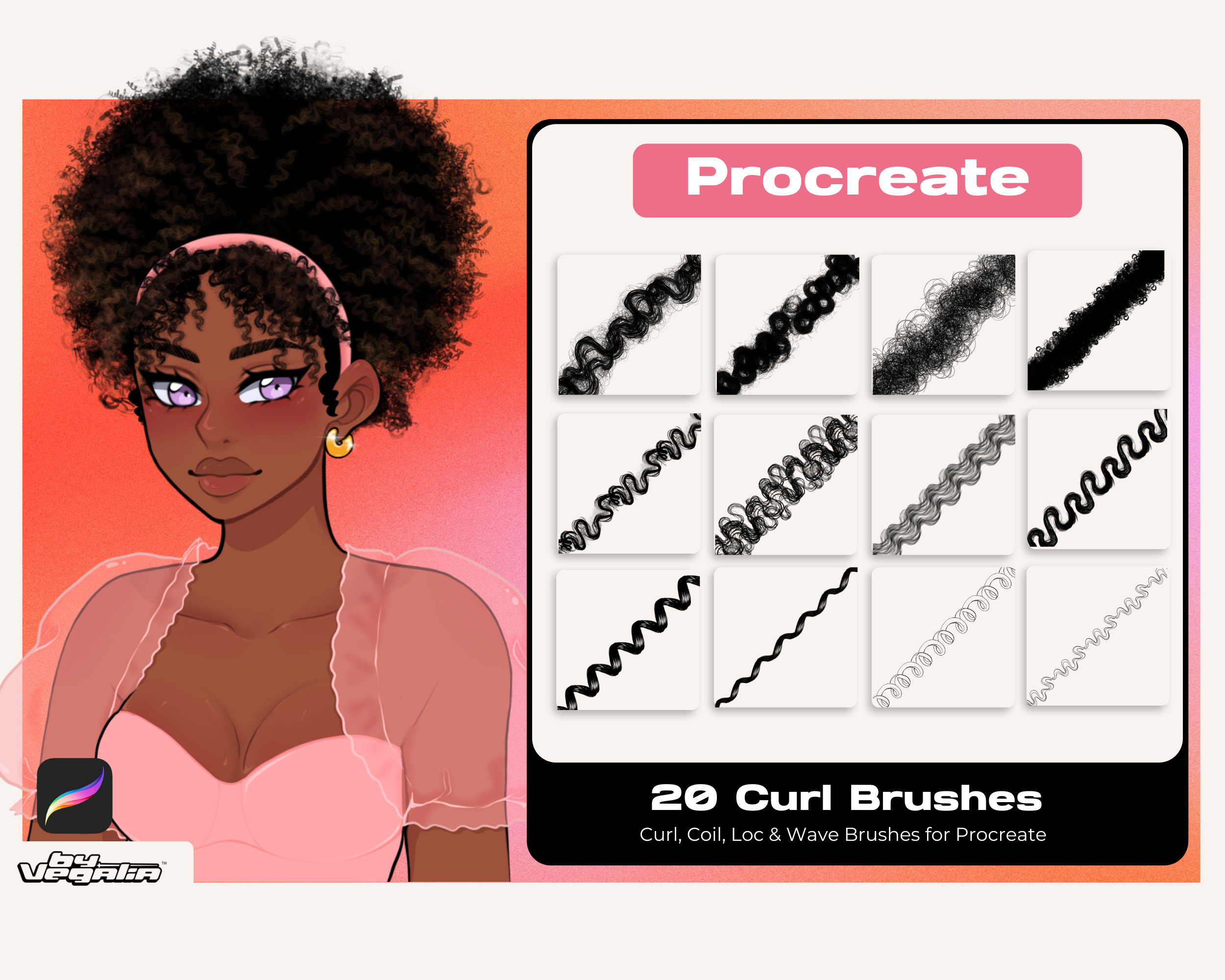 Deluxe Procreate Curl Coil Kinky Wave and Loc Brush African - Etsy Australia Deluxe Procreate Curl Coil Kinky Wave and Loc Brush African - Etsy Australia