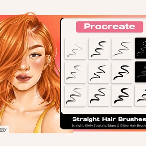 Procreate Straight Hair Brushes Anime Cartoon Digital Illustration Fashion Premium By Vegalia