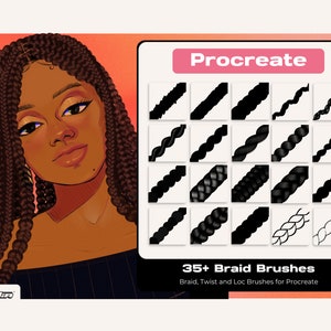 Procreate Braids, Twists, Locs Brush, Realistic Braid Brush , Hair Brush , Anime Cartoon Digital Illustration Fashion Premium By Vegalia