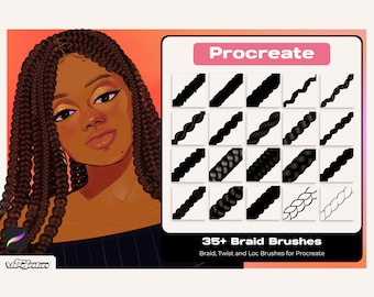 Procreate Braids, Twists, Locs Brush, Realistic Braid Brush , Hair Brush , Anime Cartoon Digital Illustration Fashion Premium By Vegalia