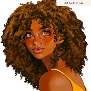 Vol 1 Premium Procreate Curl, Coil, Kinky, Wave and Loc Brushset African American Black Hair Texture Hair Digital Painting Anime Drawing 4C image 6