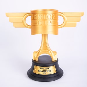 20 cm Cars Piston Cup, Custom Piston Cup Trophy, Golden Color, 20 cm Height image 3