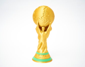 20 cm World Cup, Soccer Trophy, Golden and Green Color, 20 cm Height