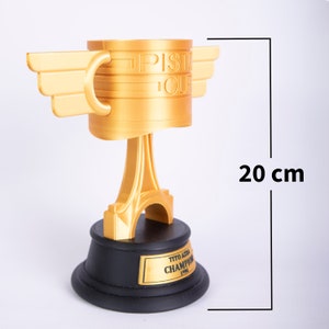 20 cm Cars Piston Cup, Custom Piston Cup Trophy, Golden Color, 20 cm Height image 5