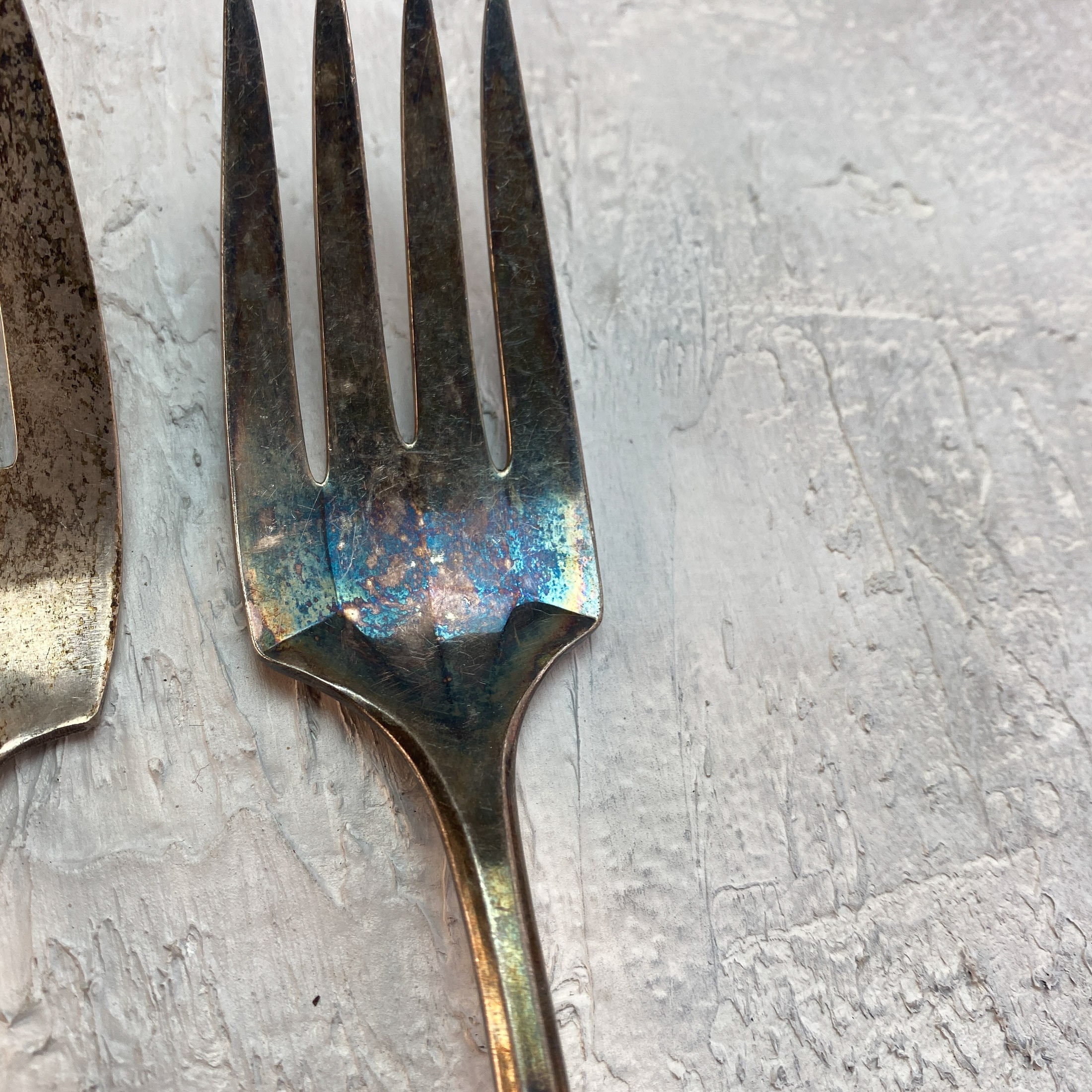 Large Serving Forks / R C Co. / Vintage / Tarnished / Food Etsy