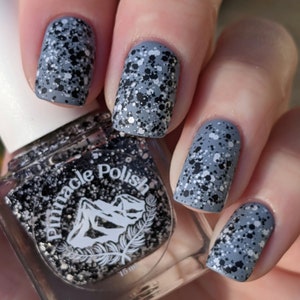 Harmony 2.0 - PINNACLE POLISH - Black & White Glitter Topper Handmade Vegan Indie Nail Polish