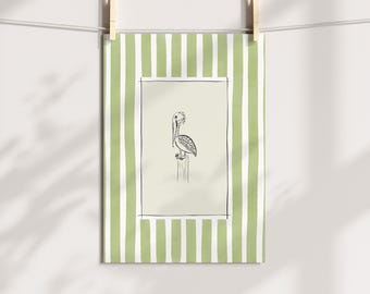 Pelican Line Art Print: Minimalist Coastal Decor