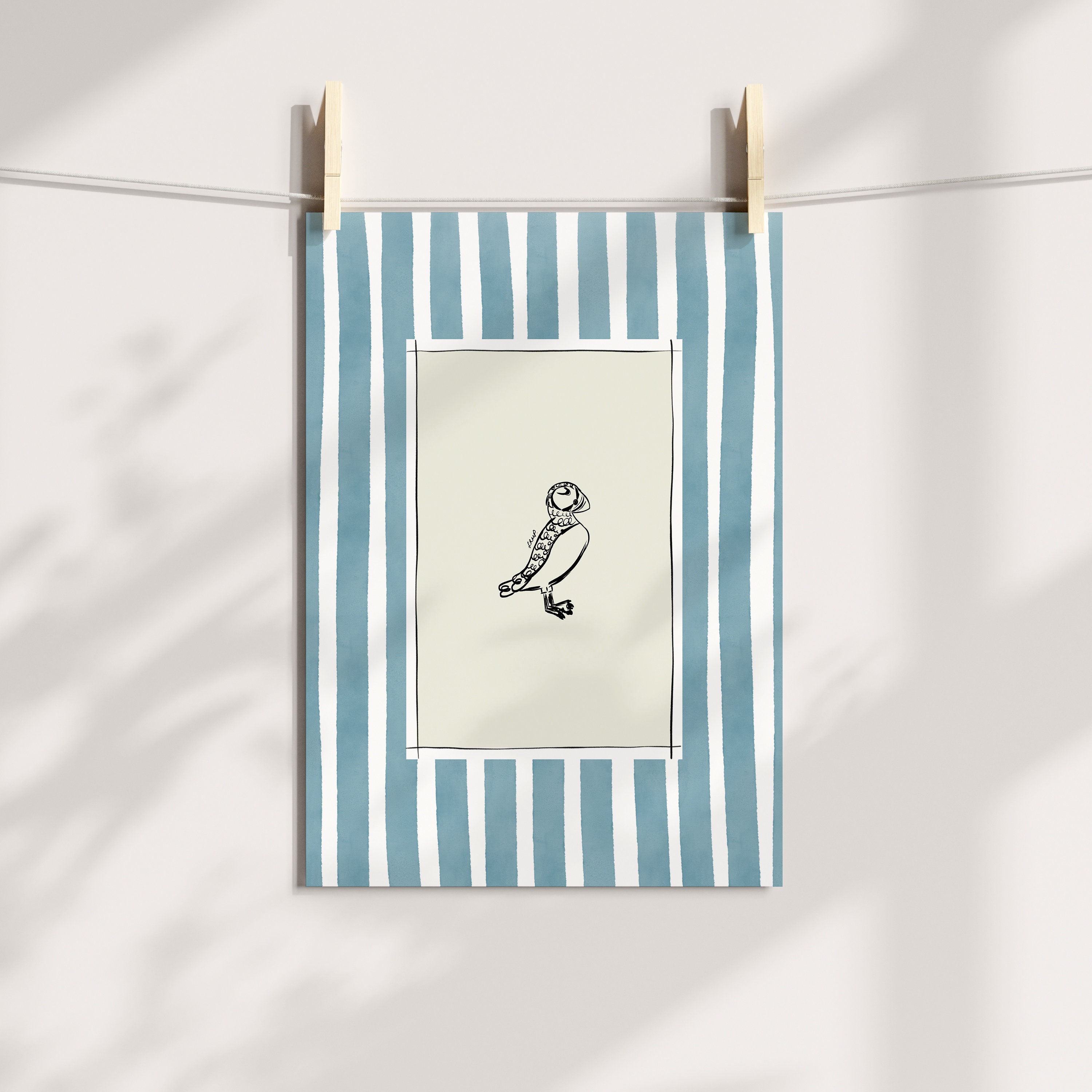 Puffin Line Art Print: Minimalist Bird Drawing