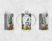 Straight Sippy Cup Sublimation Woodland Creatures Design Digital Download PNG Inst DIGITAL Only rts tumblers Tamara