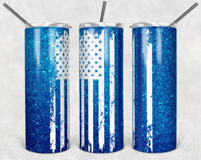 Download 20 oz Skinny Tumbler Sublimation Design Template Blue ...