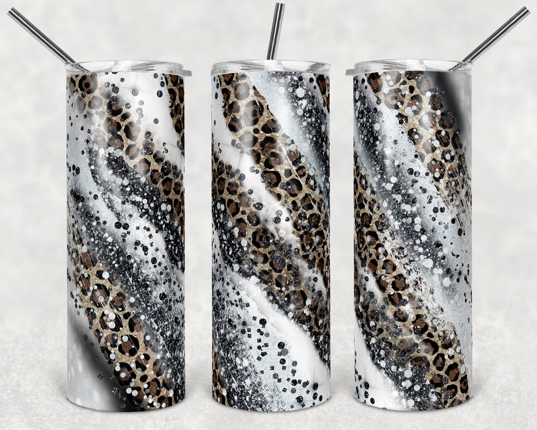 20 Oz Skinny Tumbler Sublimation Template Agate Milky Way Black Gold ...