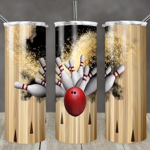 20 oz Skinny Tumbler Sublimation Template Sports Bowling Straight Bowling Pins Blank Personalize Design Digital Download PNG tumblers Tamara