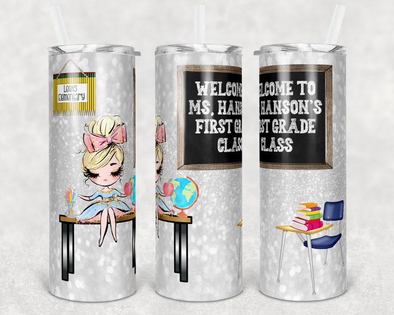 Download Faux Glitter Teacher BUNDLE 20 oz Skinny Tumbler ...