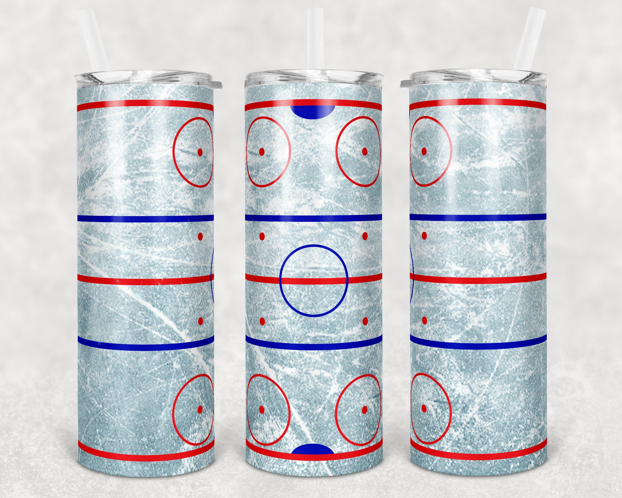 20 oz Skinny Tumbler Hockey Rink Ice Hockey Sublimation Design Etsy