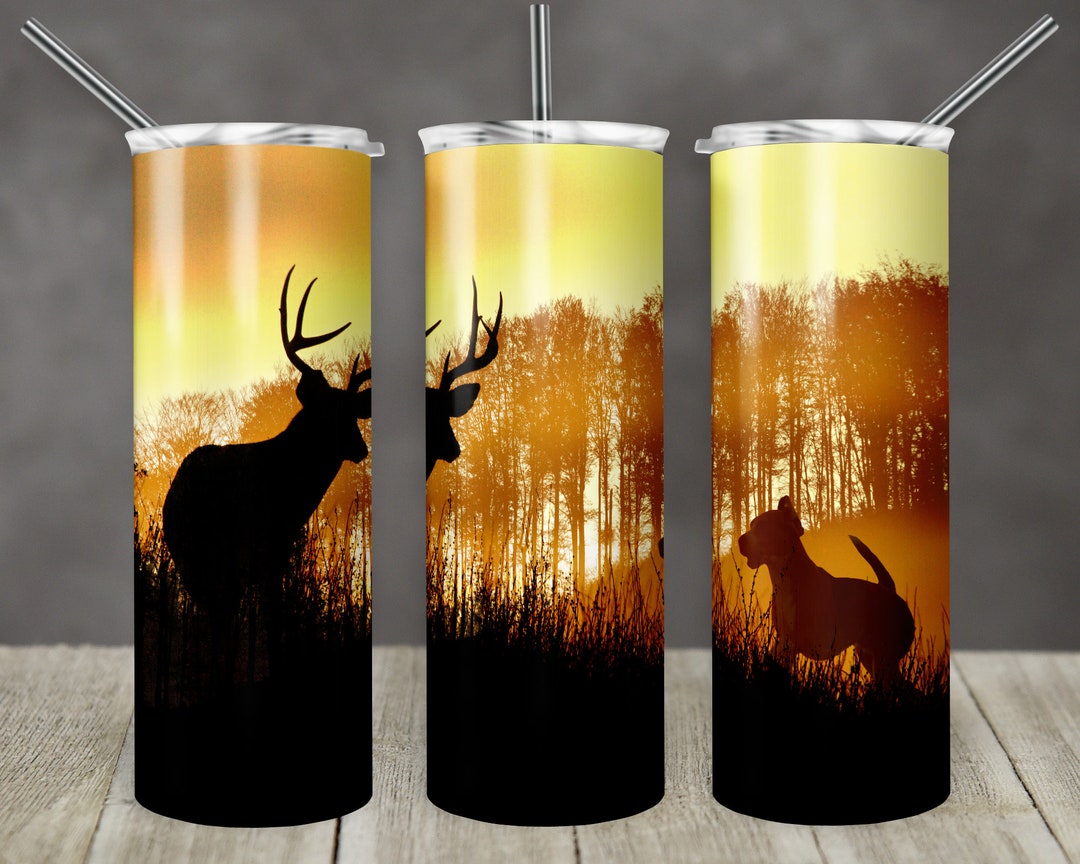 20 Oz Skinny Tumbler Deer Beagle Hunting Dog Hunt Hunter Sublimation ...