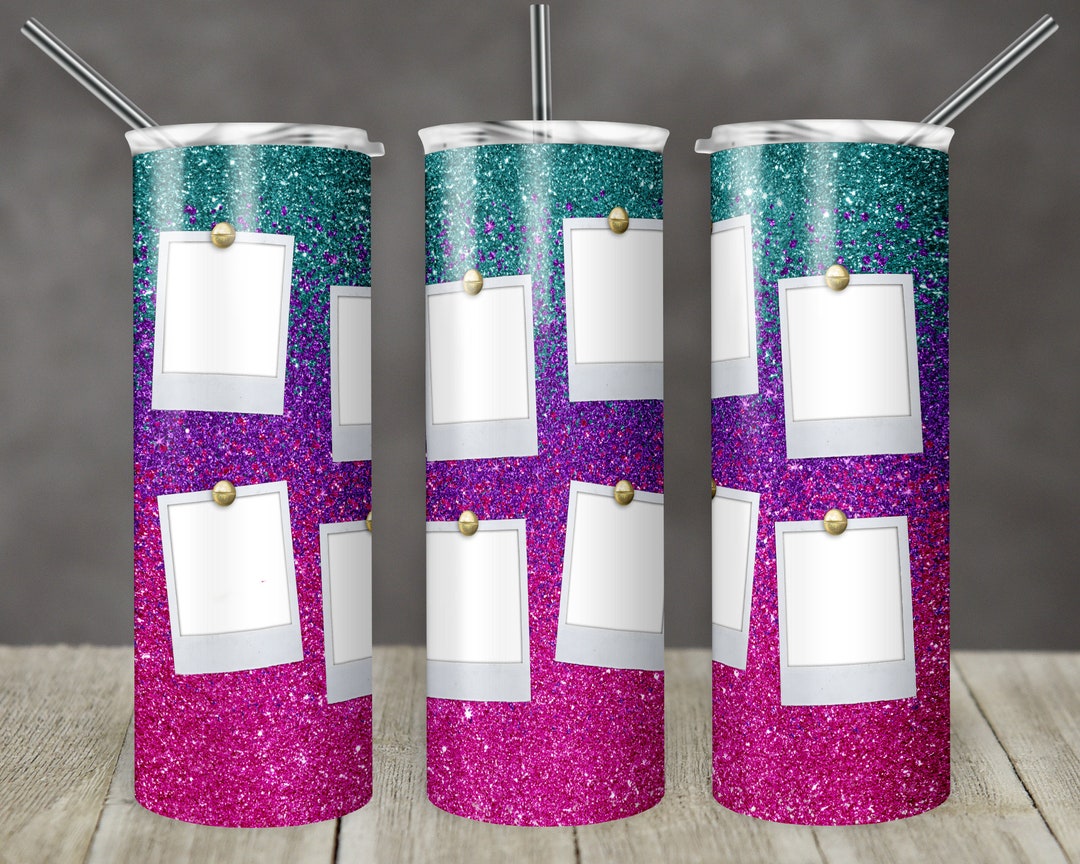 20 Oz Skinny Tumbler Sublimation Design Template Glitter 8 Photos Ombre ...