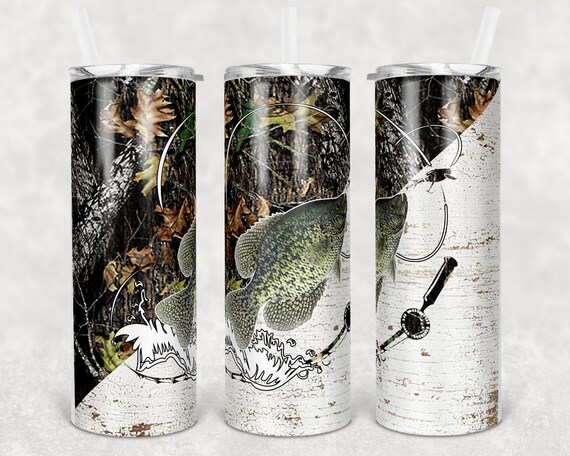 20 oz Skinny Tumbler Crappie Fishing Sublimation Design  Digital Download PNG Instant DIGITAL ONLY rts tumblers Tamara