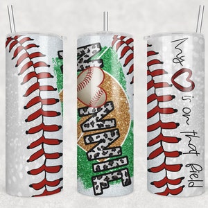 20 oz Skinny Tumbler Baseball Nannie Glitter Heart on Field Laces Sublimation Design Template Design Digital Download PNG Instant DIGITAL