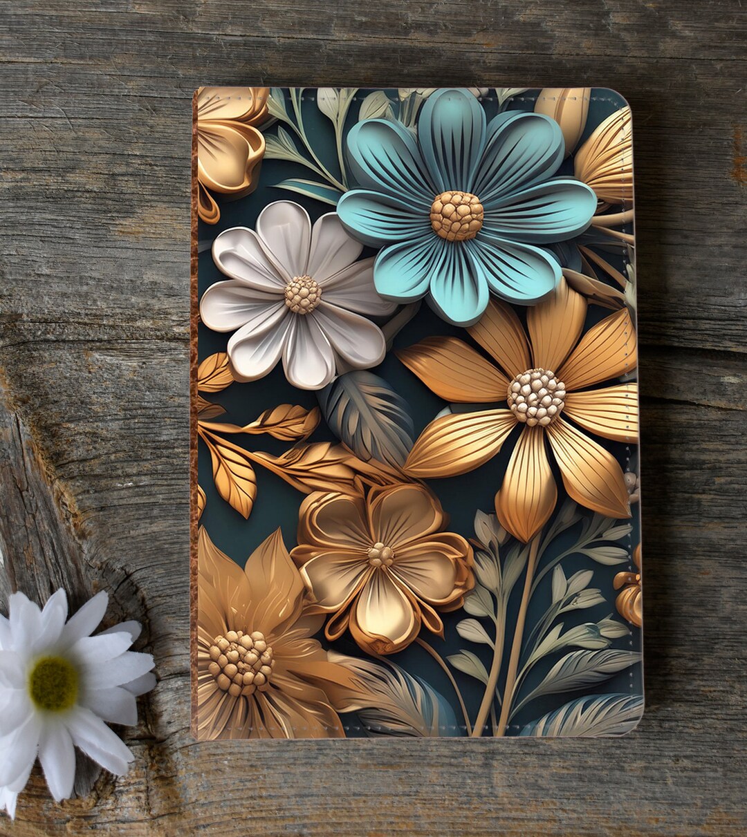 Sublimated Journal Journal Sublimation Design Template 3D Floral Flower Pretty Flower ...